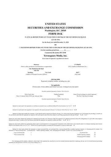 Thumbnail Townsquare Media 10-K Annual Report 2020