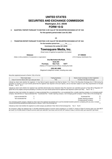 Thumbnail Townsquare Media 10-Q Quarterly Report FY2022 