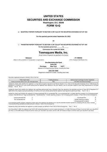 Thumbnail Townsquare Media 10-Q Quarterly Report FY2023 