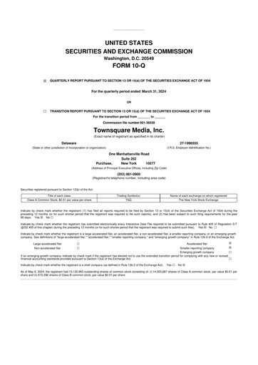 Thumbnail Townsquare Media 10-Q Quarterly Report FY2024 