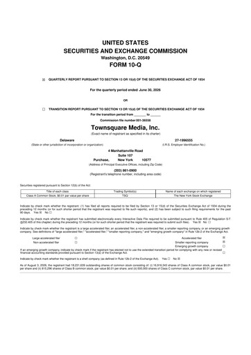 Miniature Townsquare Media 10-Q Rapport trimestriel 2026 