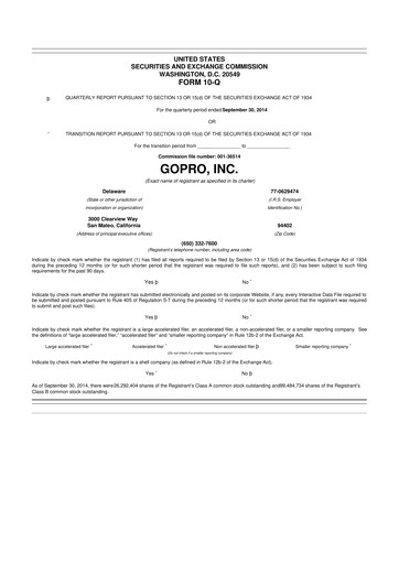 Thumbnail GoPro 10-Q Quarterly Report FY2014 