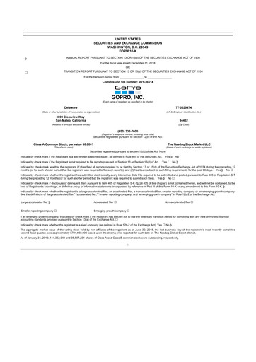 Thumbnail GoPro 10-K Annual Report 2018