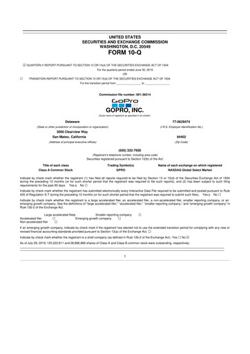Thumbnail GoPro 10-Q Quarterly Report FY2019 