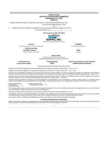 Thumbnail GoPro 10-K Annual Report 2019