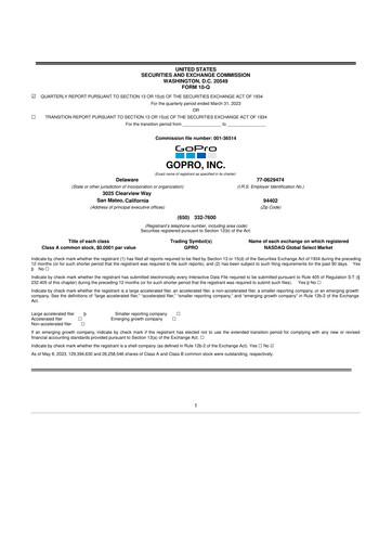 Thumbnail GoPro 10-Q Quarterly Report FY2023 