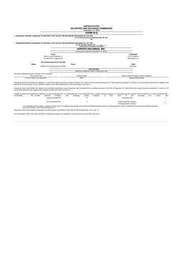 Thumbnail Veritex Holdings
 10-Q Quarterly Report FY2021 