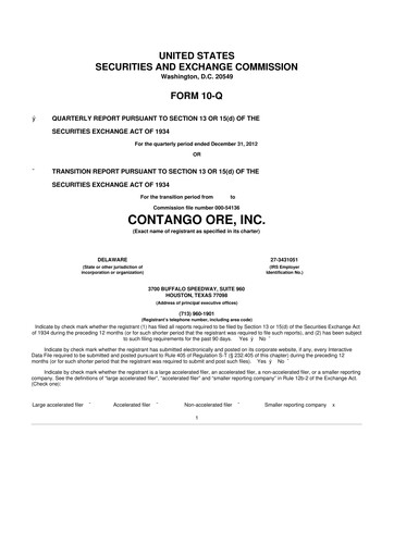 Thumbnail Contango Ore 10-Q Quarterly Report FY2013 