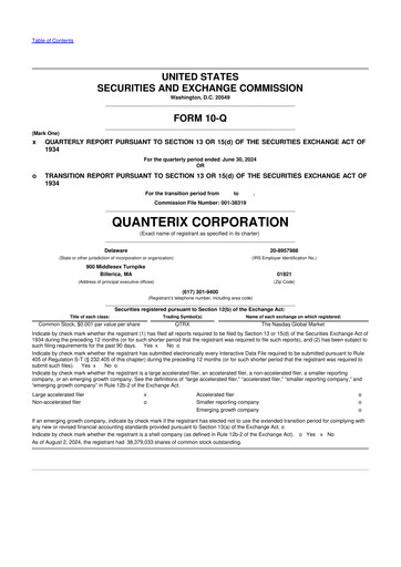 Miniature Quanterix 10-Q Rapport trimestriel 2024 