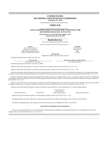 Thumbnail BankUnited
 10-K Annual Report 2015