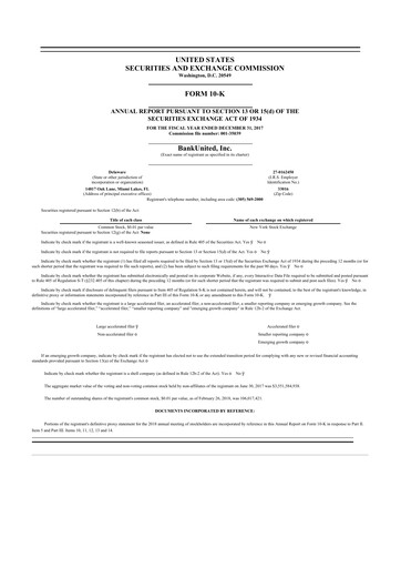 Thumbnail BankUnited
 10-K Annual Report 2017