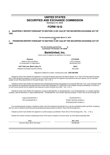 Vorschaubild BankUnited
 10-Q Quartalsbericht  