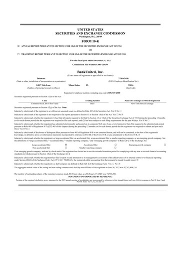 Thumbnail BankUnited
 10-K Annual Report 2022