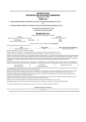Vorschaubild BankUnited
 10-K Jahresbericht 