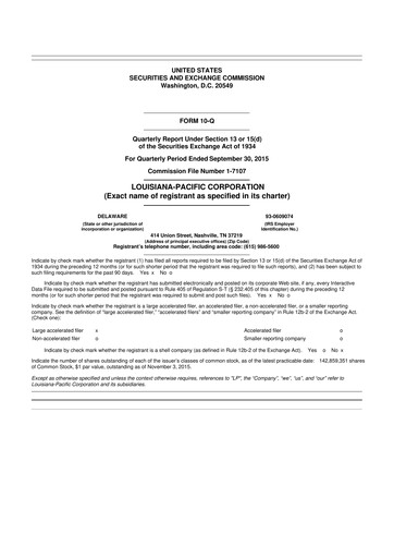 Thumbnail Louisiana-Pacific
 10-Q Quarterly Report FY2015 