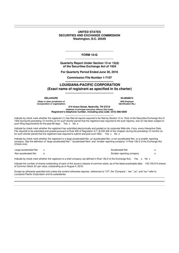 Thumbnail Louisiana-Pacific
 10-Q Quarterly Report FY2016 