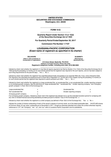 Thumbnail Louisiana-Pacific
 10-Q Quarterly Report FY2017 