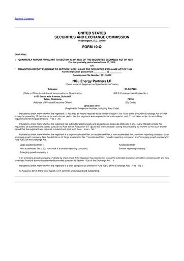 Miniature NGL Energy Partners
 10-Q Rapport trimestriel 2019 