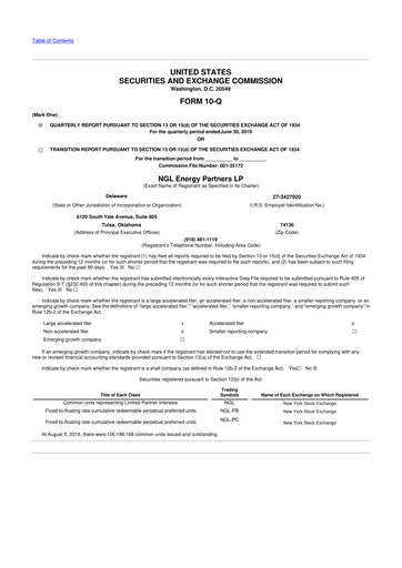 Miniature NGL Energy Partners
 10-Q Rapport trimestriel 2020 