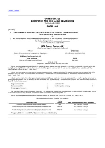 Miniature NGL Energy Partners
 10-Q Rapport trimestriel 2021 