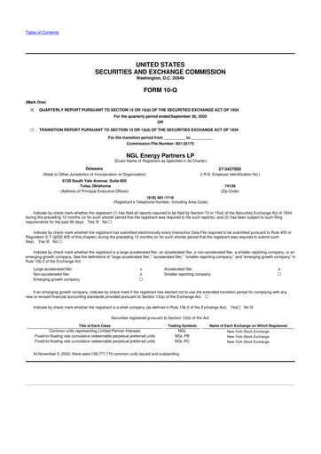 Miniature NGL Energy Partners
 10-Q Rapport trimestriel 2021 