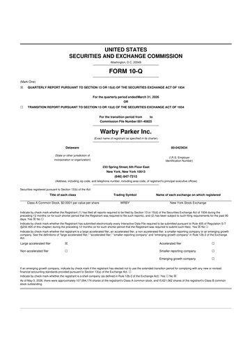 Thumbnail Warby Parker 10-Q Quarterly Report FY 