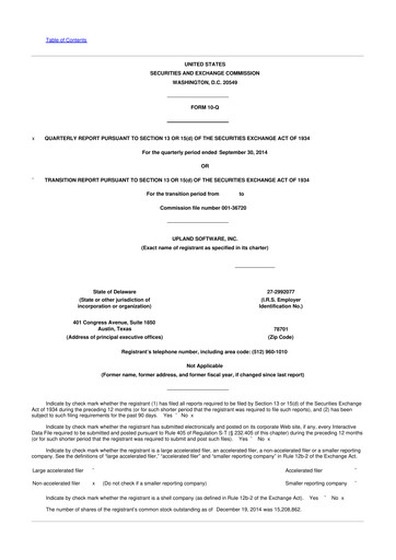 Thumbnail Upland Software
 10-Q Quarterly Report FY2014 