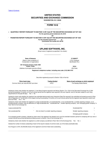 Thumbnail Upland Software
 10-Q Quarterly Report FY2019 