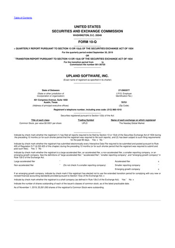 Thumbnail Upland Software
 10-Q Quarterly Report FY2019 