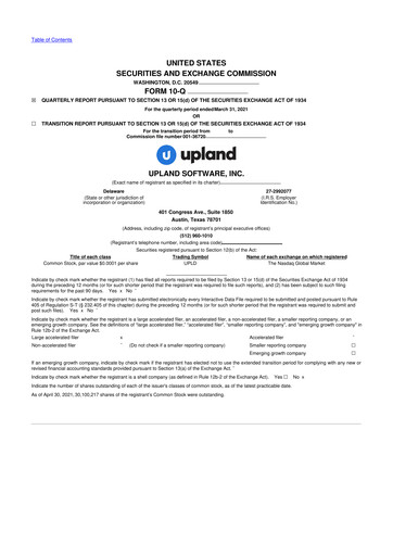 Thumbnail Upland Software
 10-Q Quarterly Report FY2021 