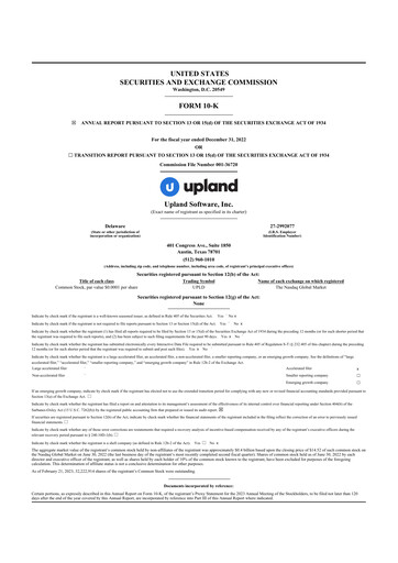Thumbnail Upland Software
 10-K Annual Report 2022