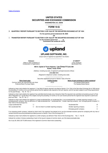 Thumbnail Upland Software
 10-Q Quarterly Report FY2025 