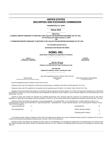 Miniature Domo, Inc. 10-K Rapport annuel 2024