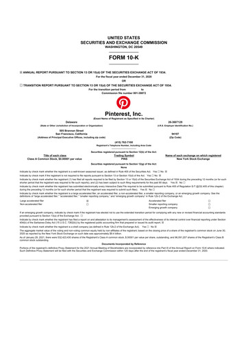 Thumbnail Pinterest 10-K Annual Report 2020