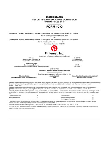 Thumbnail Pinterest 10-Q Quarterly Report FY2021 