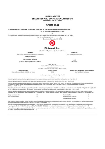 Thumbnail Pinterest 10-K Annual Report 2023