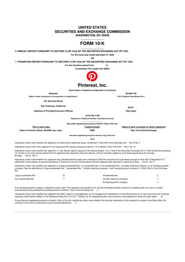 Vorschaubild Pinterest 10-K Jahresbericht 2025