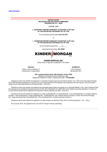 Thumbnail Kinder Morgan 10-Q Quarterly Report FY2015 