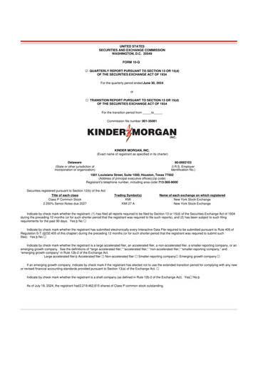 Thumbnail Kinder Morgan 10-Q Quarterly Report FY2024 