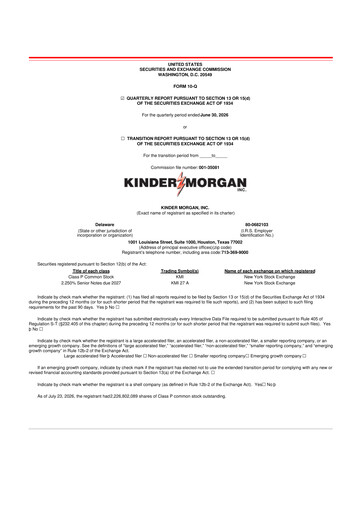 Vorschaubild Kinder Morgan 10-Q Quartalsbericht 2026 