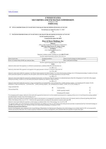 Thumbnail Floor & Decor

 10-K Annual Report 2020