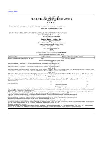 Thumbnail Floor & Decor

 10-K Annual Report 2022