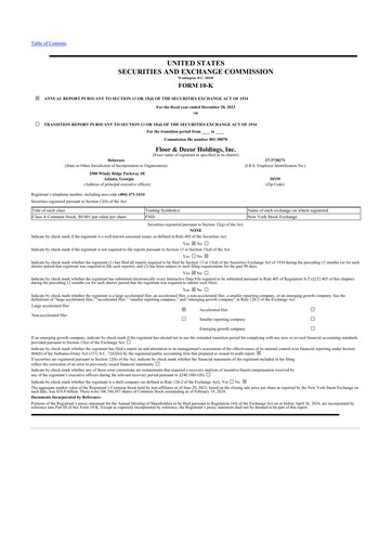 Thumbnail Floor & Decor

 10-K Annual Report 2023