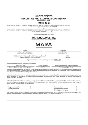 Thumbnail MARA Holdings
 10-Q Quarterly Report FY2025 