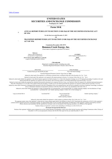 Thumbnail Civitas Resources 10-K Annual Report 2015