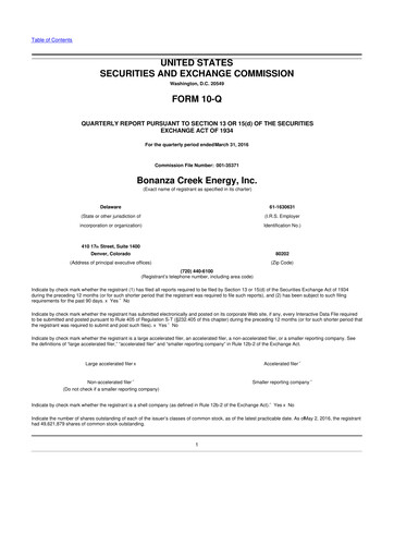 Thumbnail Civitas Resources 10-Q Quarterly Report FY2016 