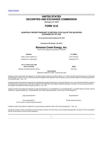 Thumbnail Civitas Resources 10-Q Quarterly Report FY2016 