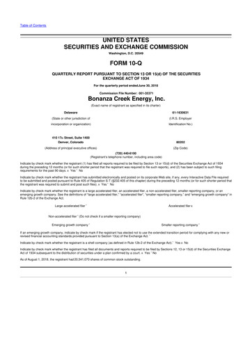 Thumbnail Civitas Resources 10-Q Quarterly Report FY2018 