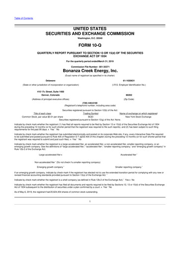 Thumbnail Civitas Resources 10-Q Quarterly Report FY2019 