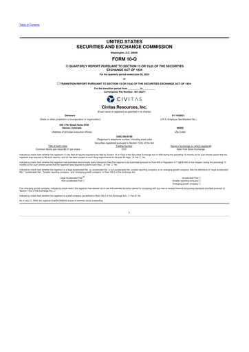 Thumbnail Civitas Resources 10-Q Quarterly Report FY2024 